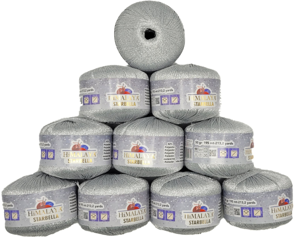 500 Gramm Himalaya Starbella Glitzergarn, Strickgarn mit Glitzer, Glitter Strickwolle einfarbig, 500g Effektgarn